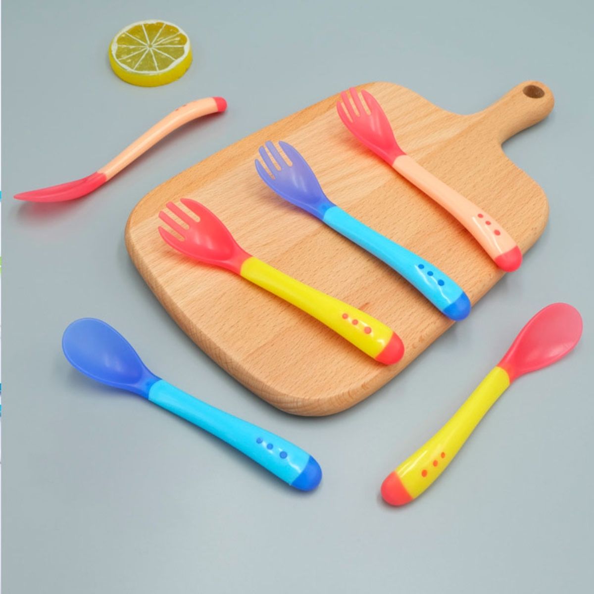 GENERICO - Set de Cubiertos Sensoriales Flexibles para Bebés