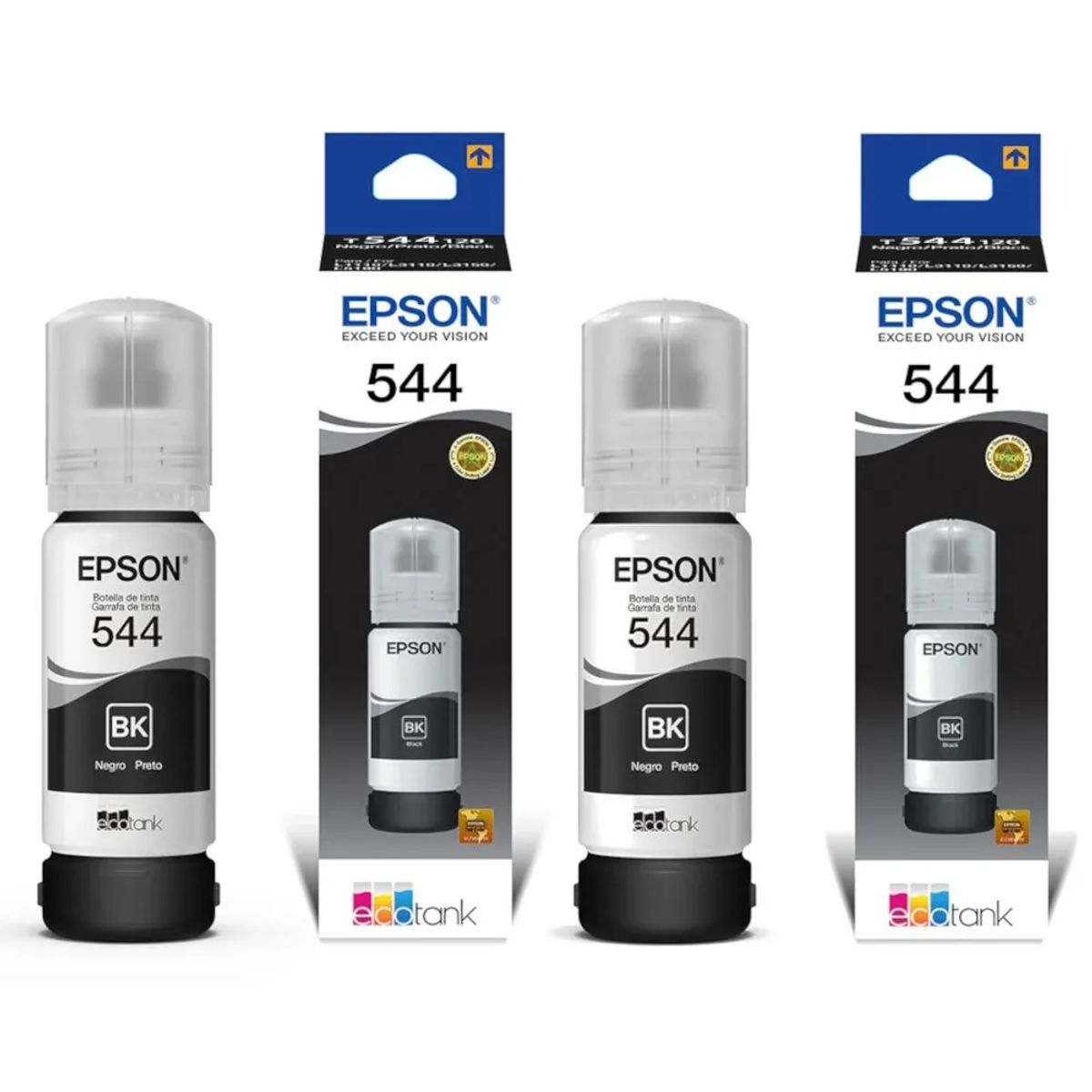 EPSON - 2 Tintas Negras Original Epson T544 – EcoTank Negro Pack x2