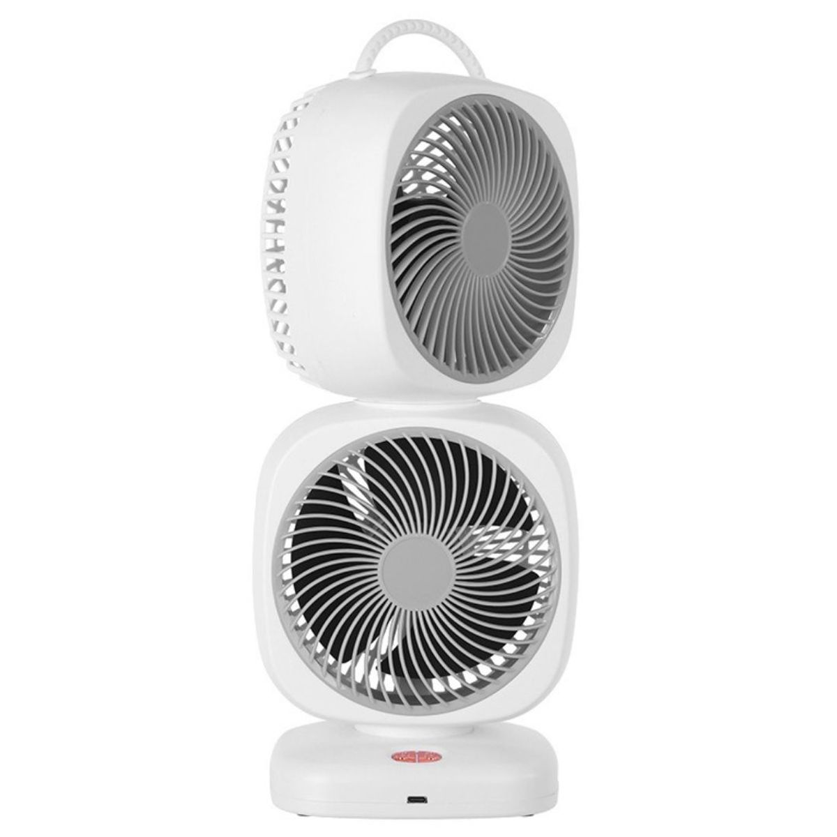 GENERICO - Ventilador de Escritorio Doble Recargable con Rotación 350°, 5 Velocidades y Carga USB Tipo C