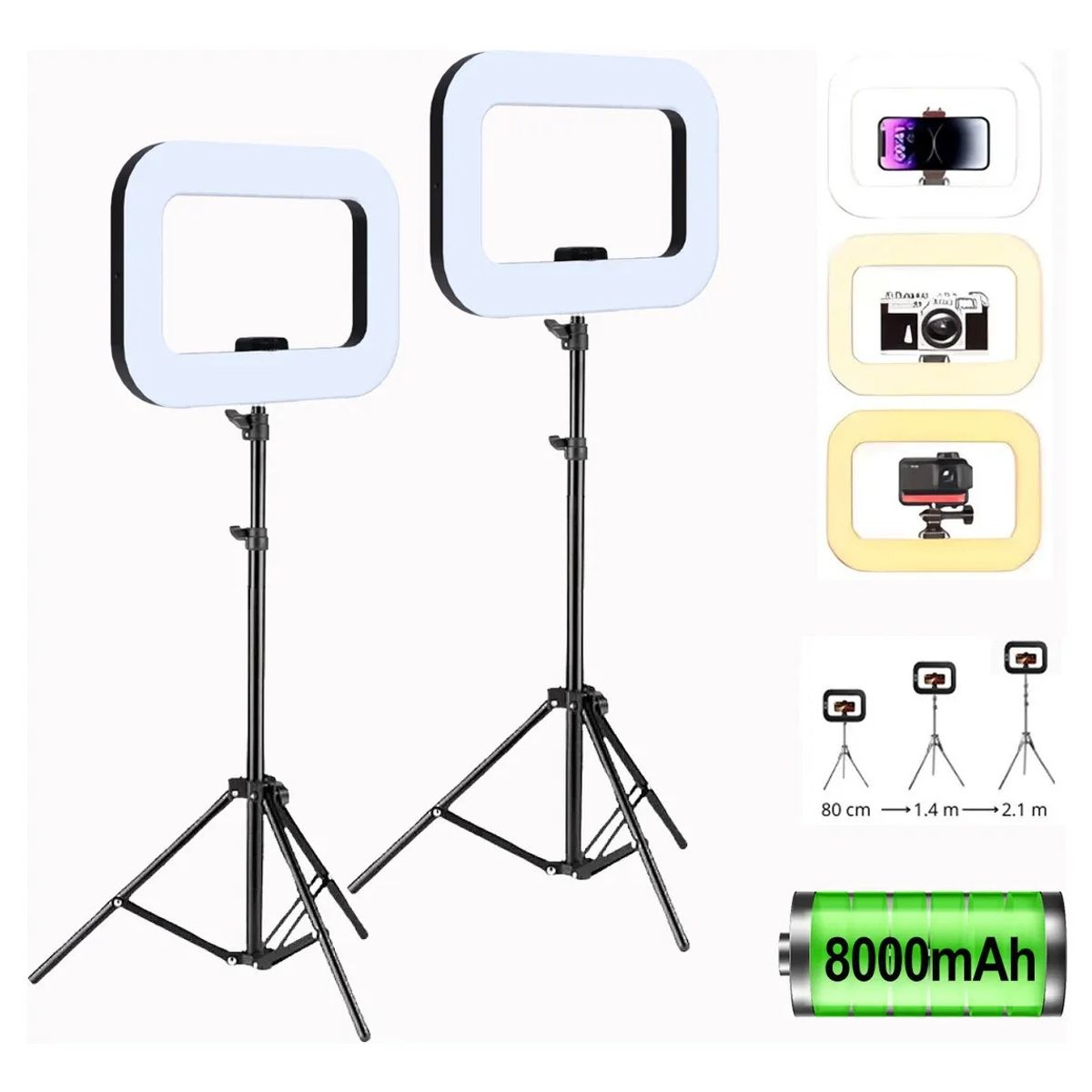 GENERICO - Aro De Luz Led Tripie 2.1 Grande Para Fotografia Profesional Con Tripode Recargable Inalambrico