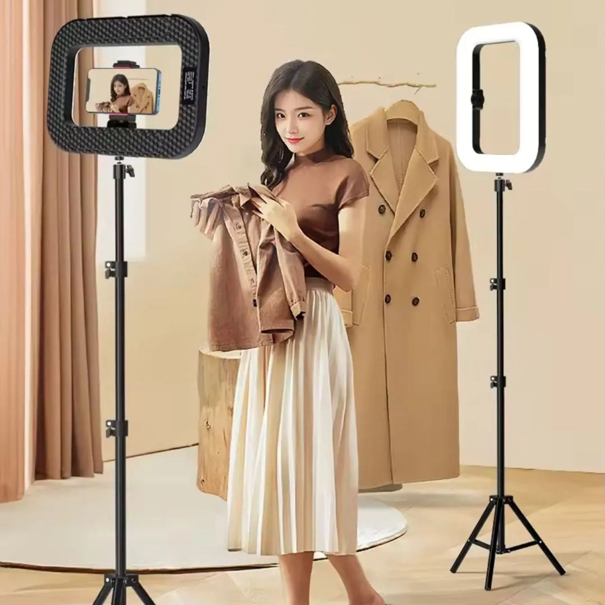 GENERICO - Aro De Luz Led Tripie 2.1 Grande Para Fotografia Profesional Con Tripode Recargable Inalambrico