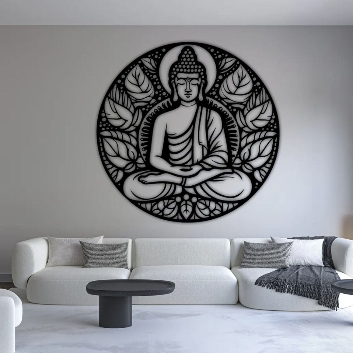 GENERICO - CUADRO DECORATIVO BUDA MDF NEGRO