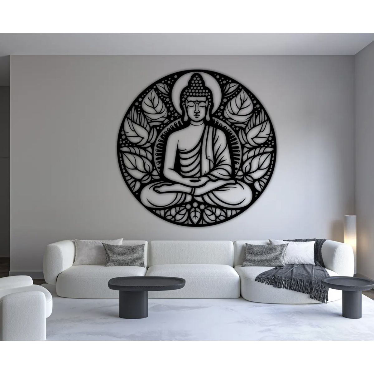 GENERICO - CUADRO DECORATIVO BUDA MDF NEGRO
