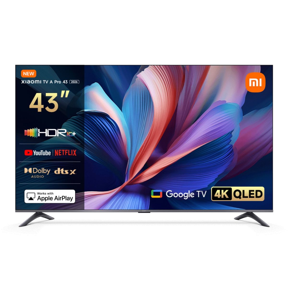 Televisor Smart TV Xiaomi A Pro QLED 43" 4K UHD Google TV 2026, marca XIAOMI - Foto Principal