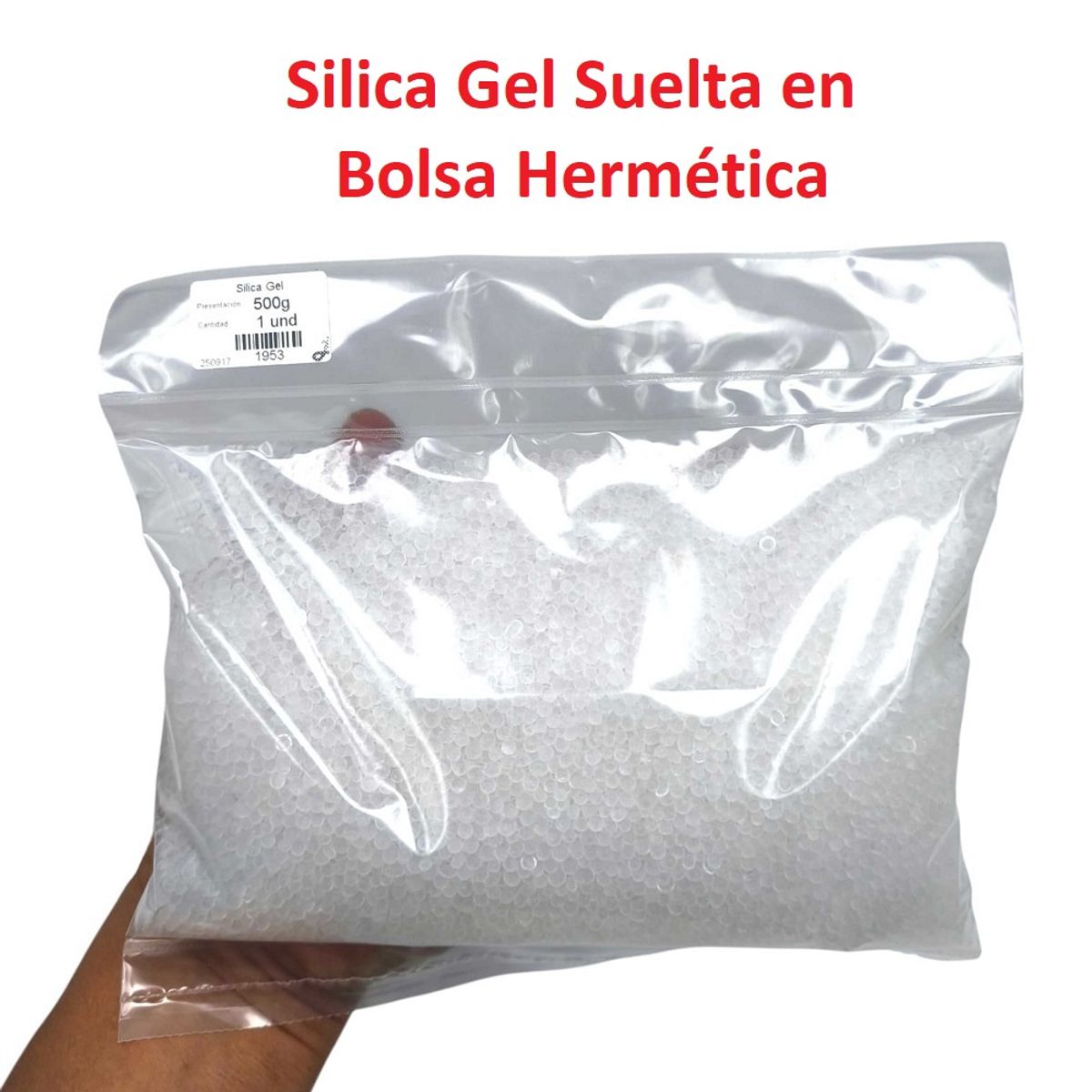 GENERICO - Silica Gel Suelta 500g Blanca  Esferas 2-4mm Original Sellada