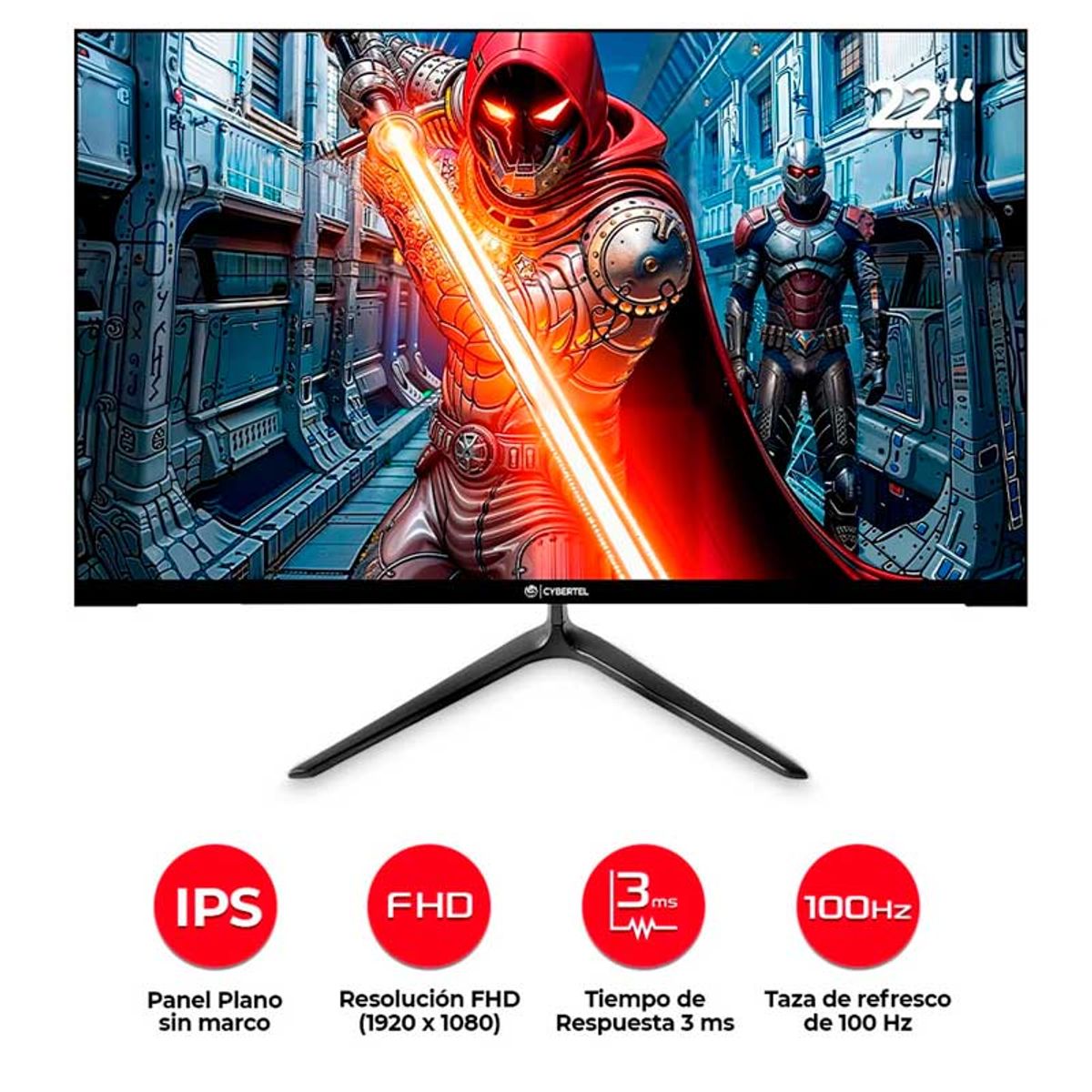 CYBERTEL - Monitor Gaming Cybertel 22 FULL HD 1920 x 1080, IPS, 100hz, 3MS, AMD FreeSync