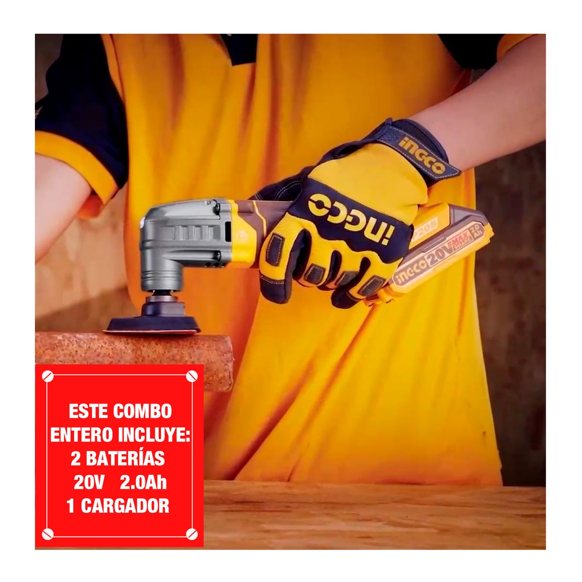 INGCO TOOLS - Taladro Atornillador 52nm+hta. Multifunción3.2°+aspiradora Naranja Claro 50 / 60 Hz
