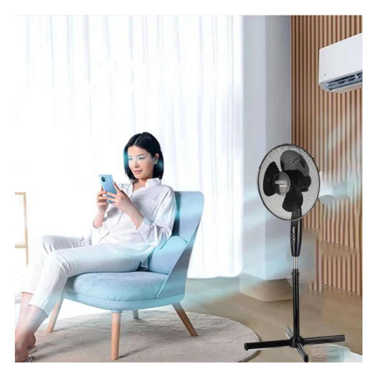ILUMI - Ventilador de Pedestal Ilumi IL-16 - 45W - 3 Aspas