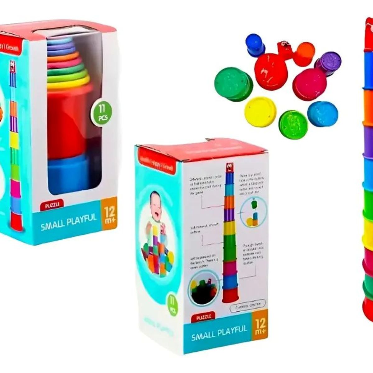 GENERICO - Torre Apilable de Vasos Multicolor