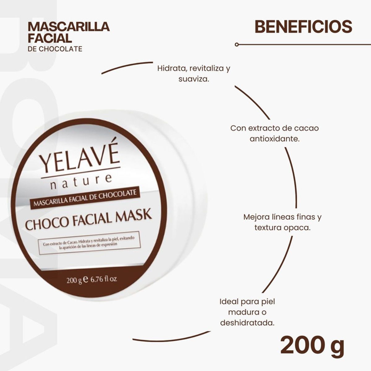 GENERICO - CHOCO FACIAL MASK 200G YELAVÉ