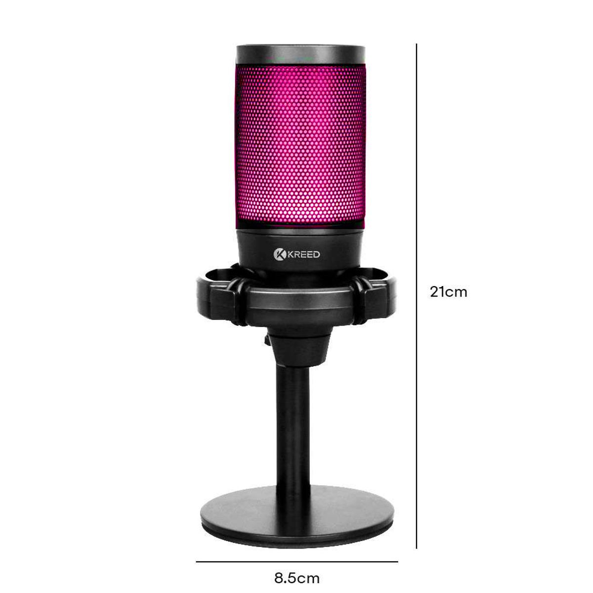 KREED - Micrófono de escritorio AuroraCast Soft RGB