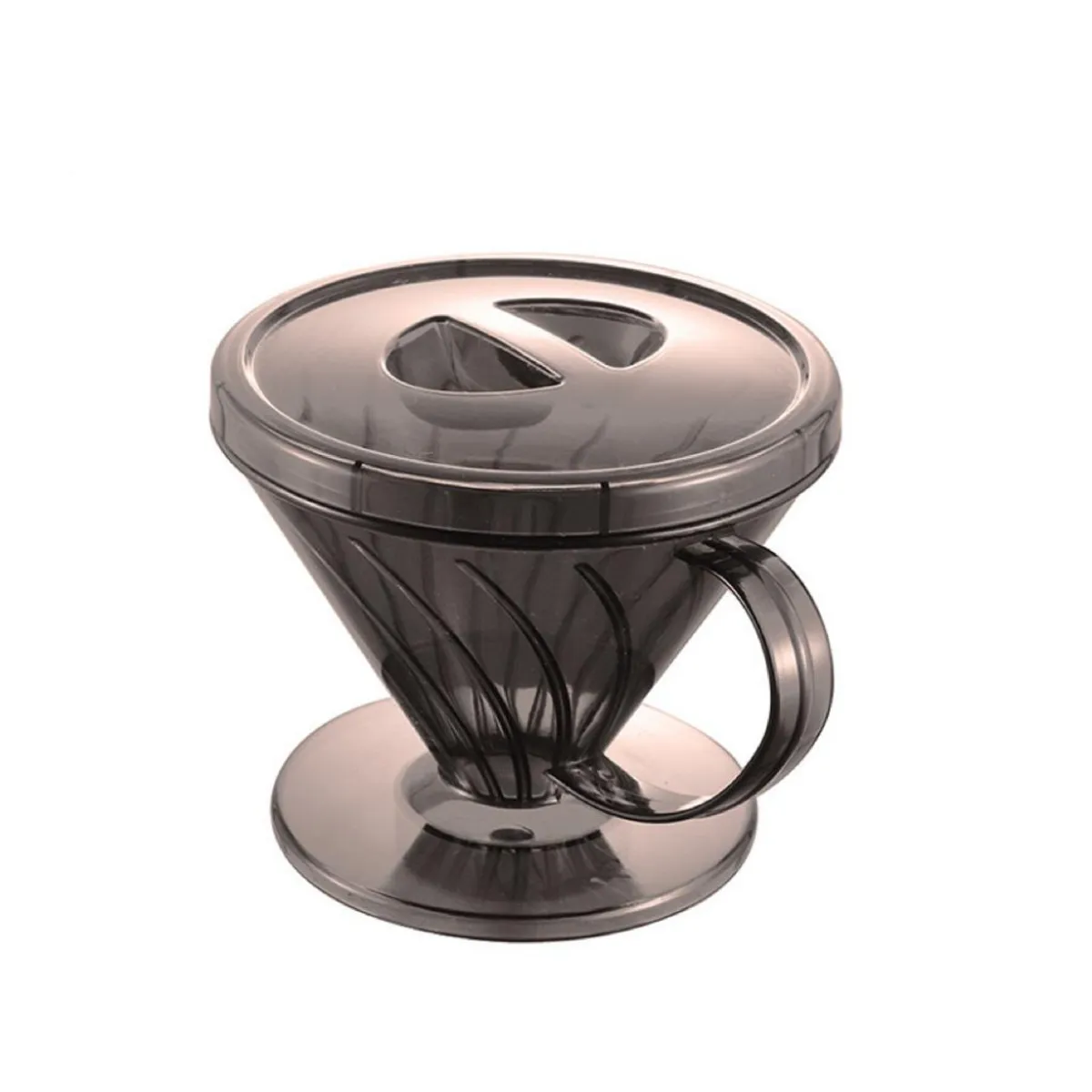 GENERICO - Dripper V60 negro de plástico 1 a 4 tazas