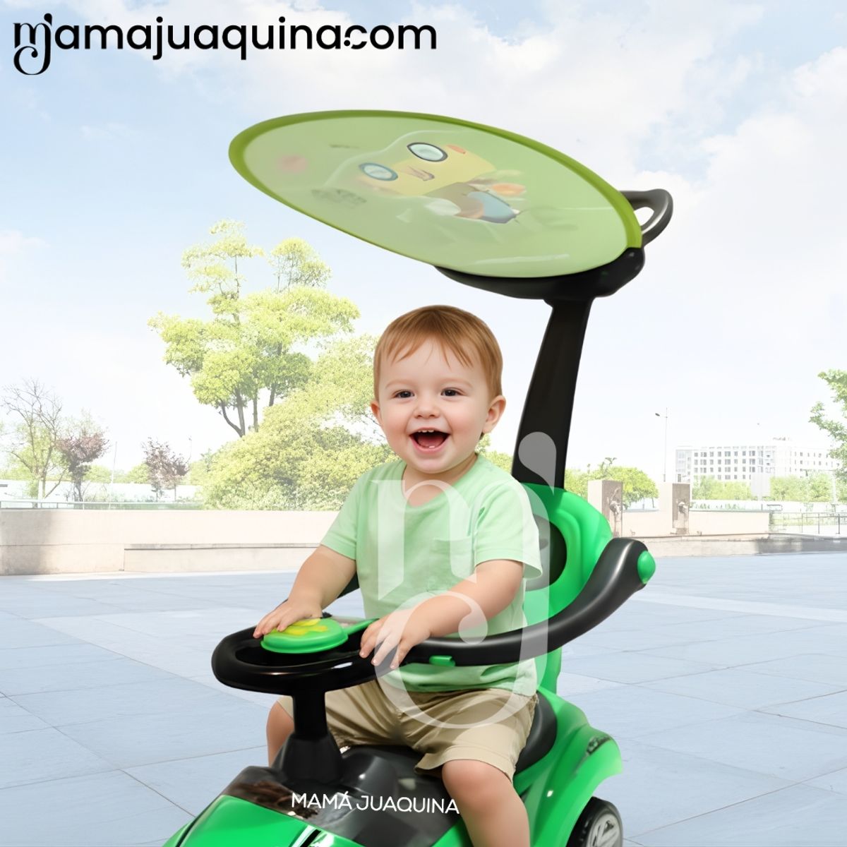 Correpasillo Empujador Buggy «MEGACAR» para Niños Green, marca Baby - Foto 2