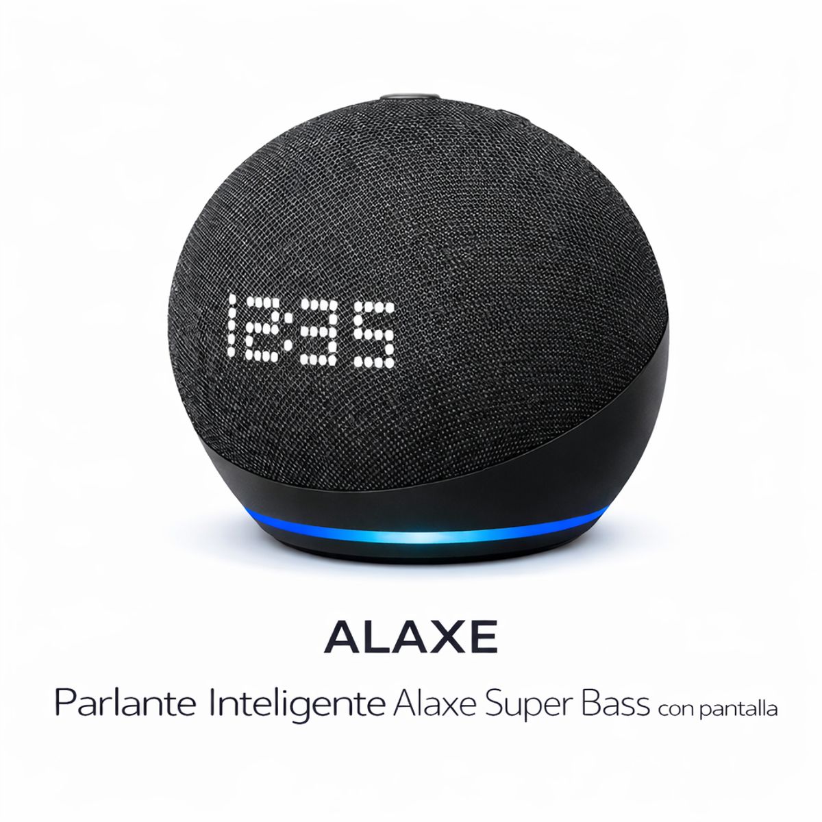GENERICO - Parlante Inteligente Alaxe Bluetooth Con Comando De Voz Negro Pantalla