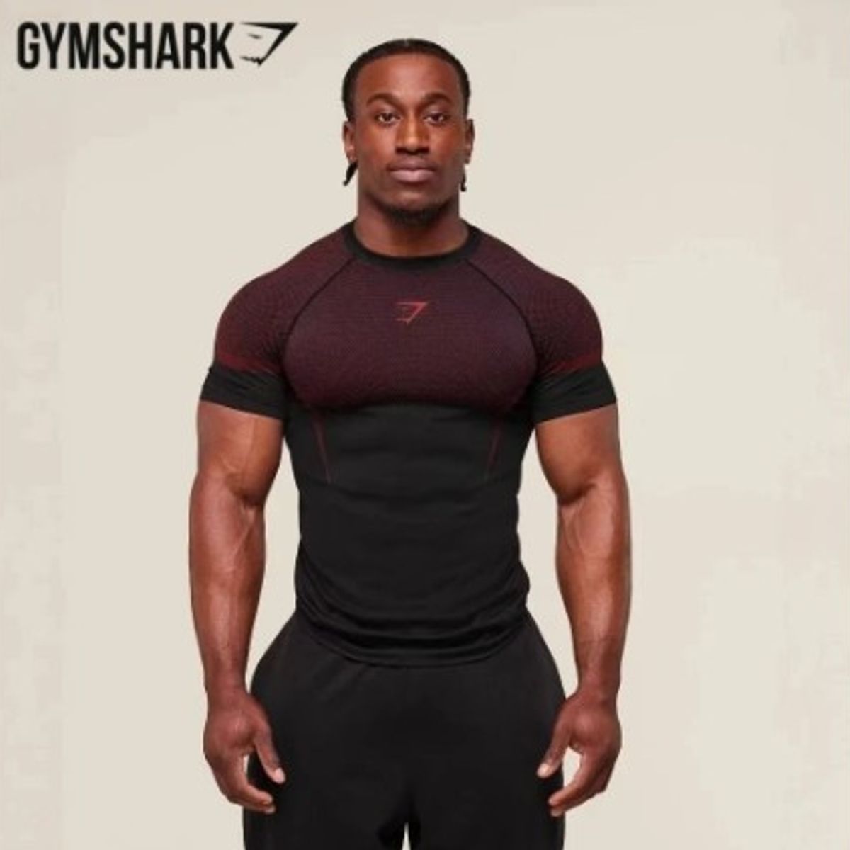 GENERICO - Gymshark Onyx V5 Polo Deportivo NegroRojo  Edición Limitada Fit Atlético