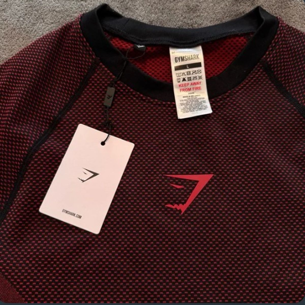 GENERICO - Gymshark Onyx V5 Polo Deportivo NegroRojo  Edición Limitada Fit Atlético