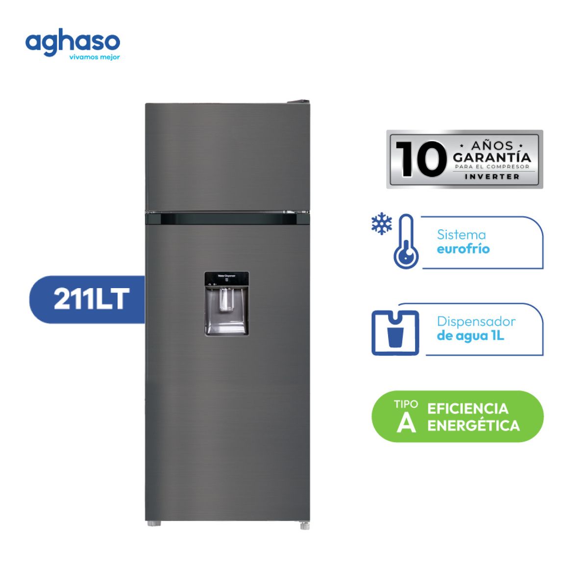 AGHASO - REFRIGERADORA AGHASO 211 L