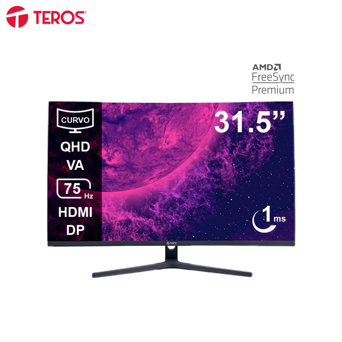 TEROS - Monitor Curvo TEROS TE-3253S 315” QHD VA 75Hz 1ms