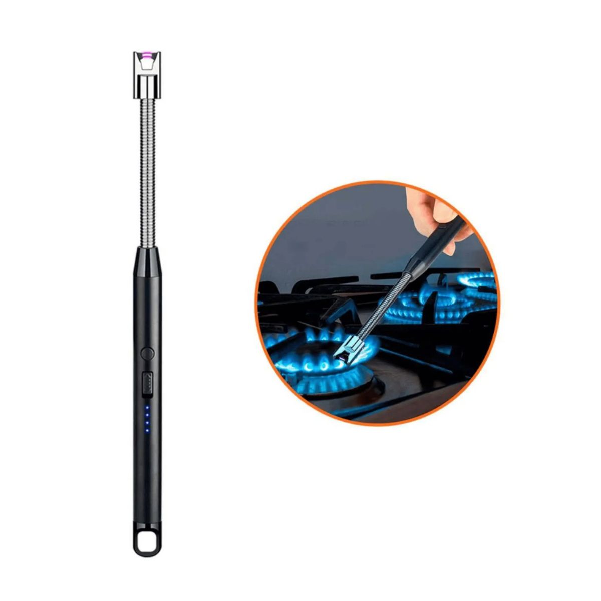 GENERICO - Encendedor electrico recargable USB - color negro