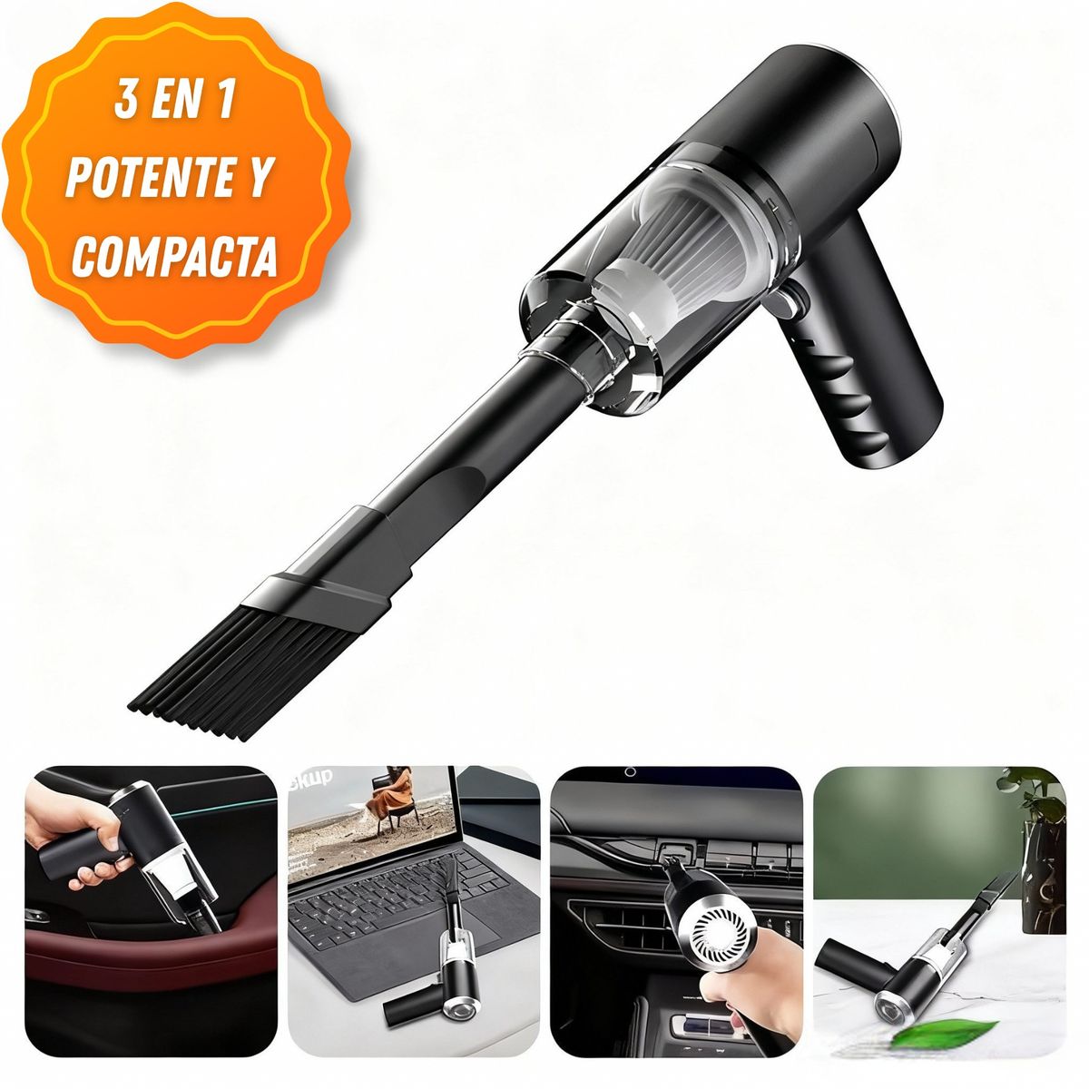 GENERICO - Aspiradora 3 En 1 Multiusos Inalámbrica y Recargable Para Muebles, Escritorios
