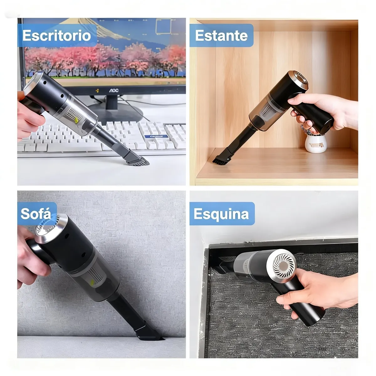 GENERICO - Aspiradora 3 En 1 Multiusos Inalámbrica y Recargable Para Muebles, Escritorios