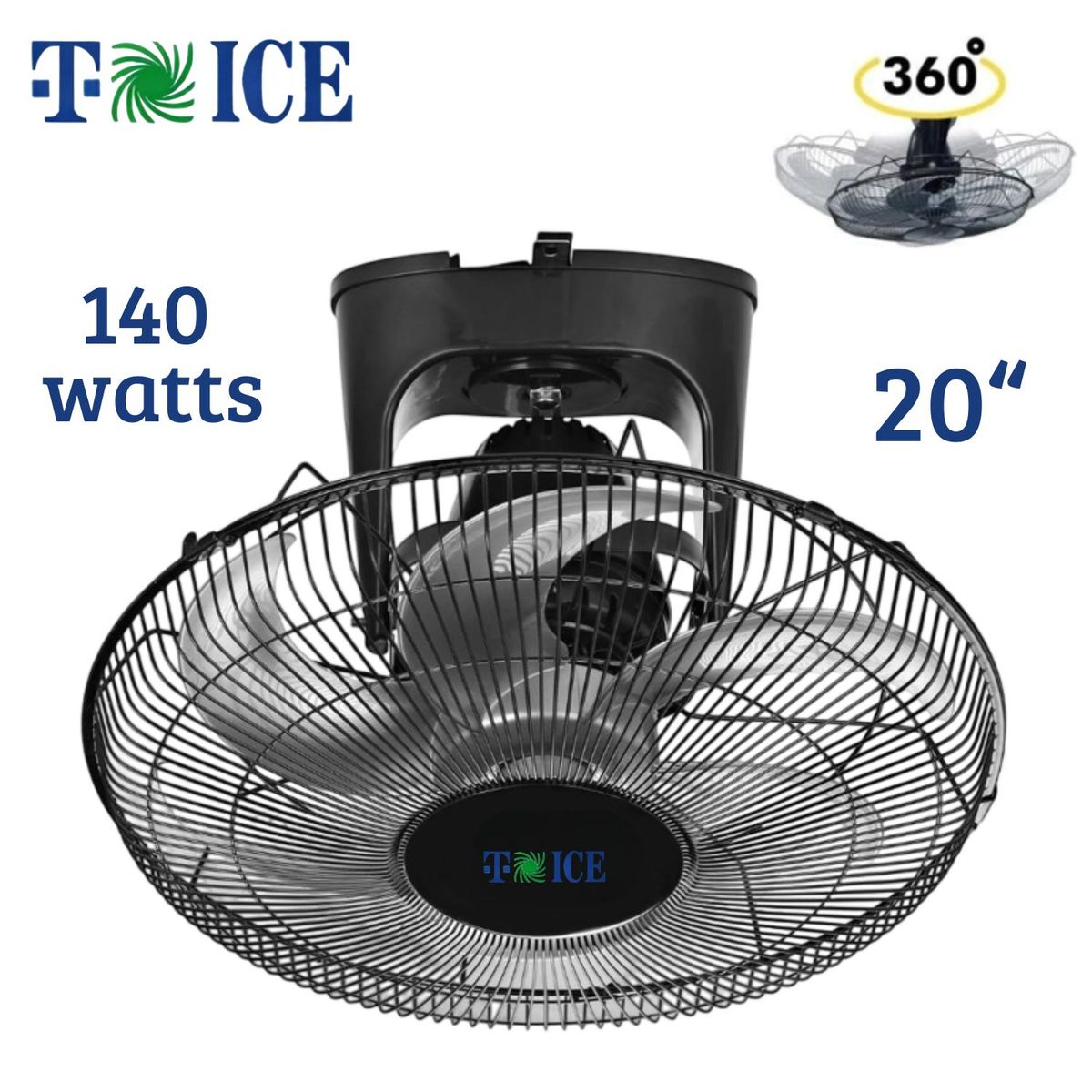 GENERICO - Ventilador de Techo Orbital T-ICE 20 pulgadas Potente Motor 03 Vel