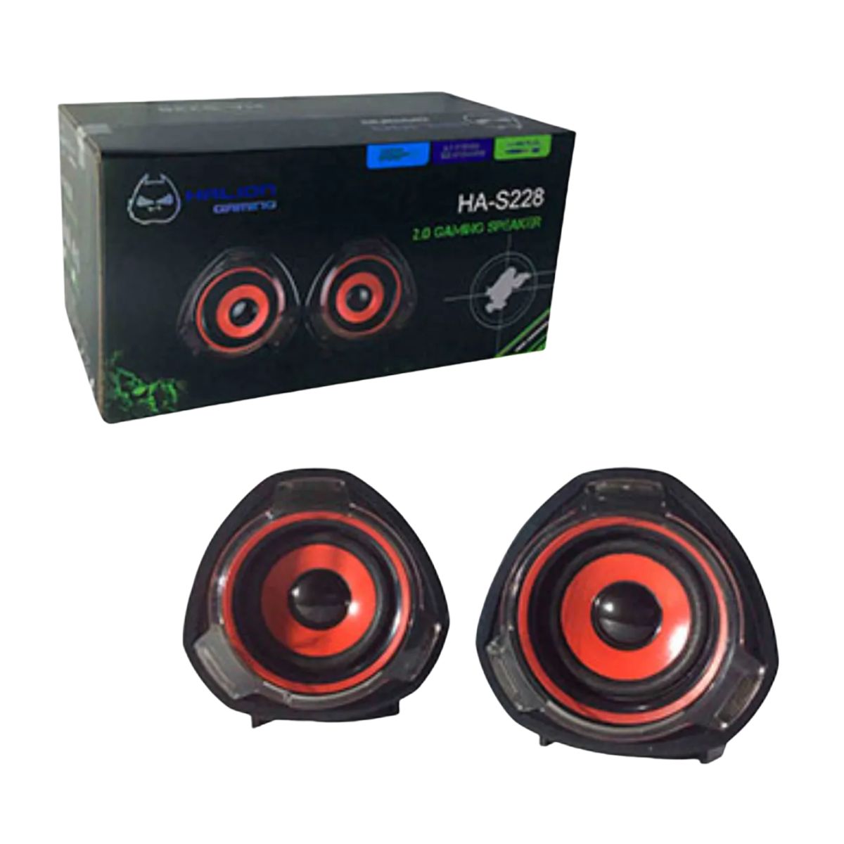 HALION - PARLANTE GAMER 6W ROJO PARA PC HALION S228