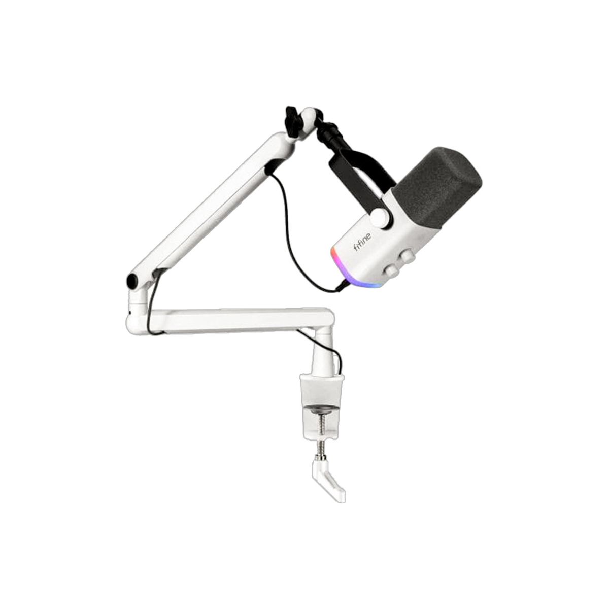 FIFINE - Micrófono Fifine TAM8 USB soporte de brazo Blanco