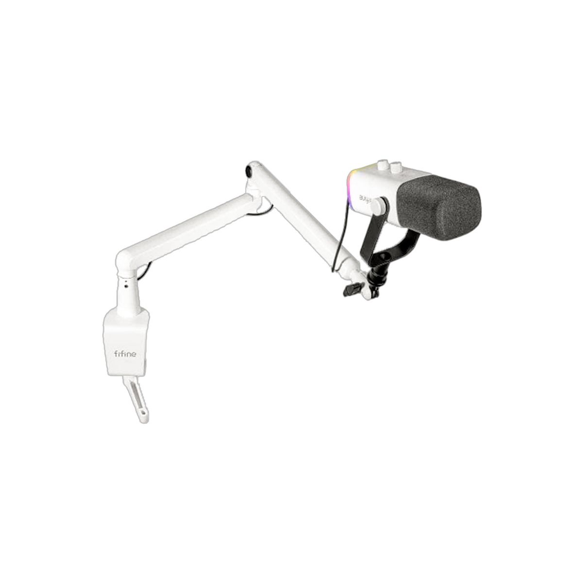 FIFINE - Micrófono Fifine TAM8 USB soporte de brazo Blanco