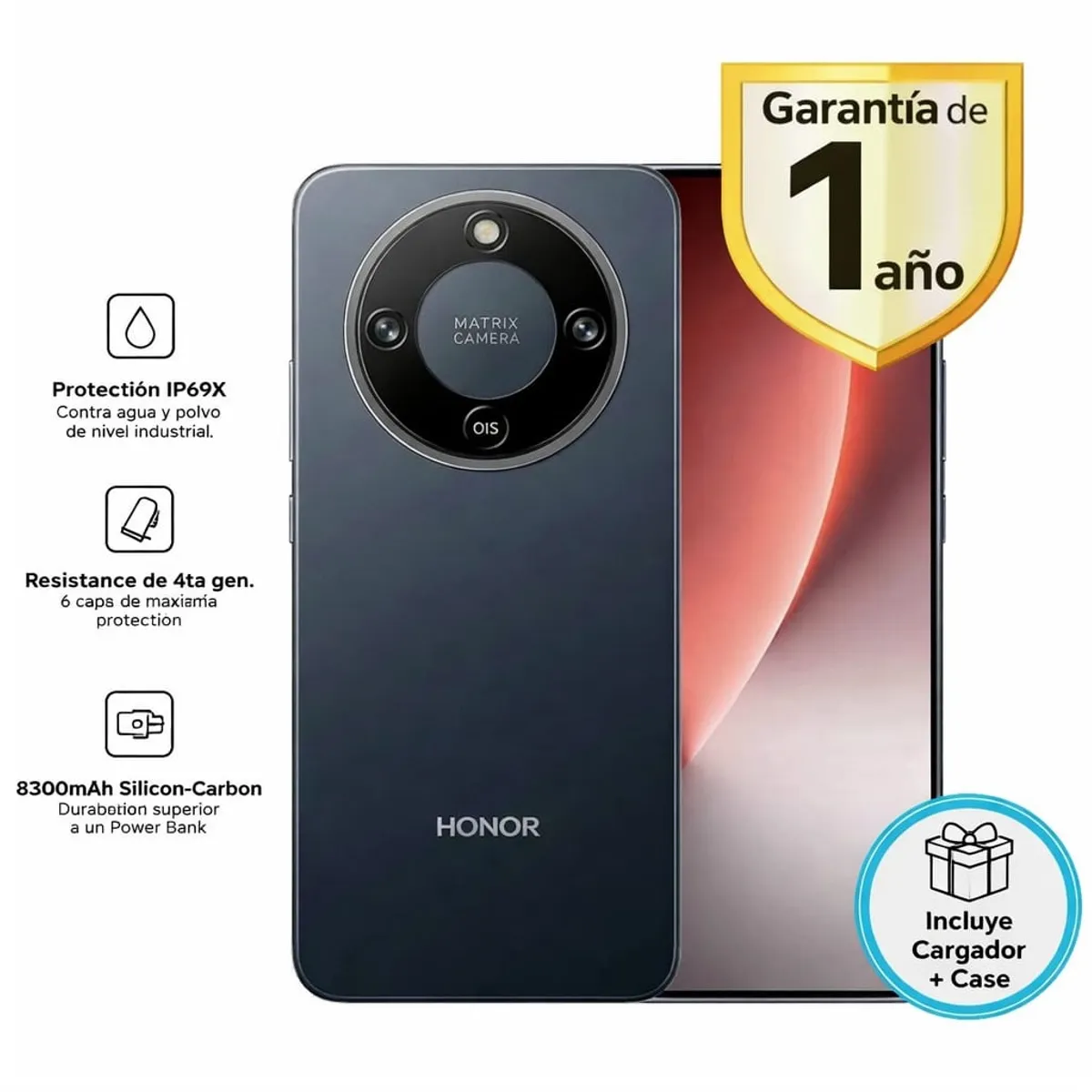 HONOR - HONOR MAGIC 8 LITE 5G MIDNIGHT BLACK 8RAM 256GB - REGISTRADO