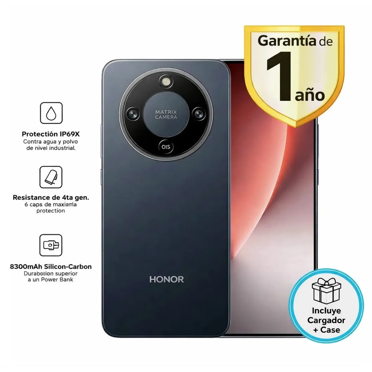 HONOR - HONOR MAGIC 8 LITE 5G MIDNIGHT BLACK 8RAM 256GB - REGISTRADO