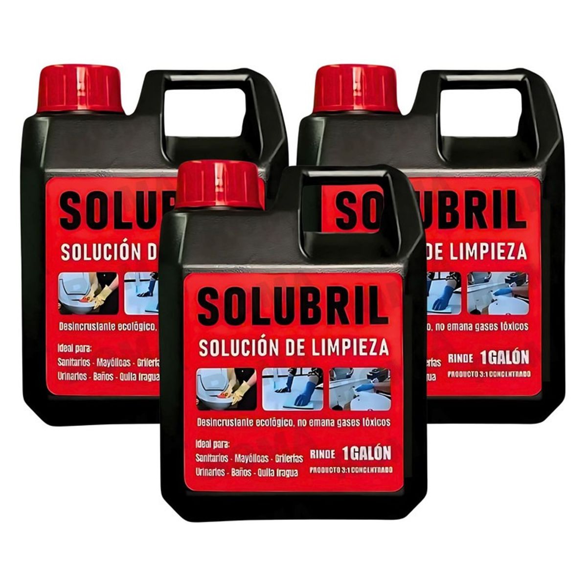 GENERICO - PACK 3 SOLUCIÓN DE PISOS MULTIUSOS SOLUBRIL