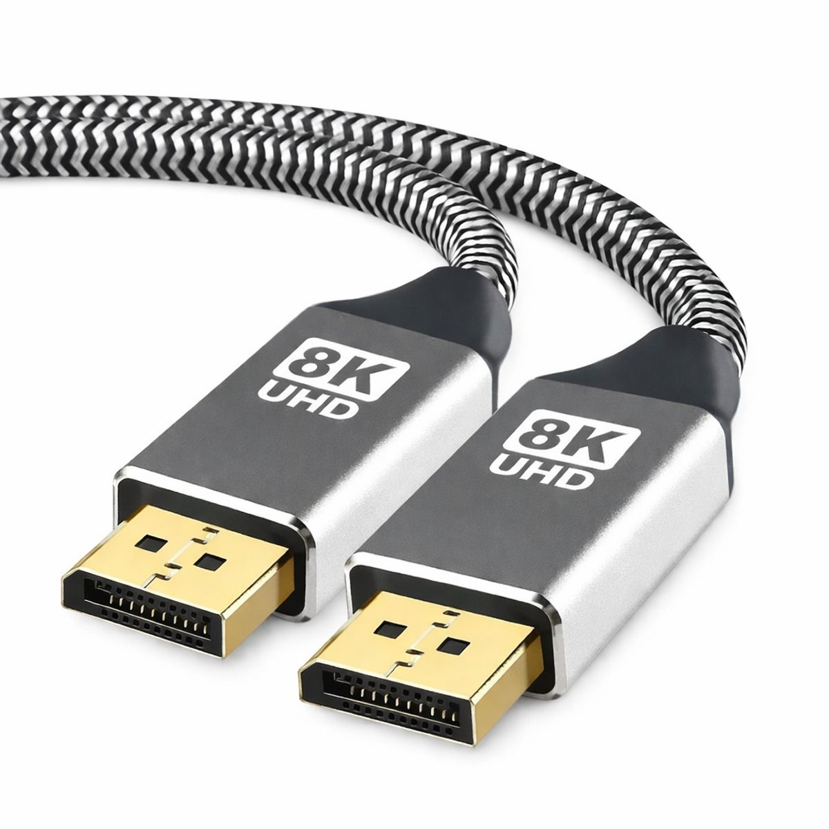 GENERICO - Cable DisplayPort 1.4 Gaming - 8K 60Hz / 4K 144Hz - 2 Metros Trenzado Profesional