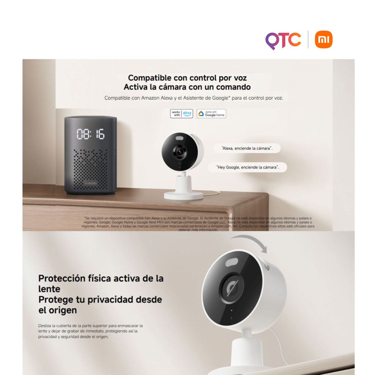 XIAOMI - Cámara de Seguridad Xiaomi Smart Camera C100 1080p Full HD, Visión Nocturna, Audio Bidireccional