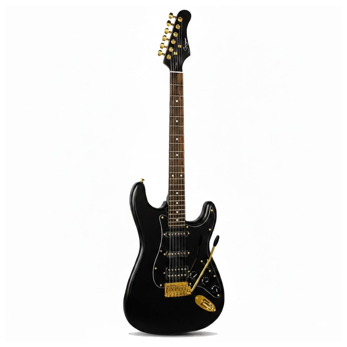 SMIGER - Guitarra eléctrica HSS SMIGER L-G2-PRO GOLD  Negra Mate con Hardware Dorado