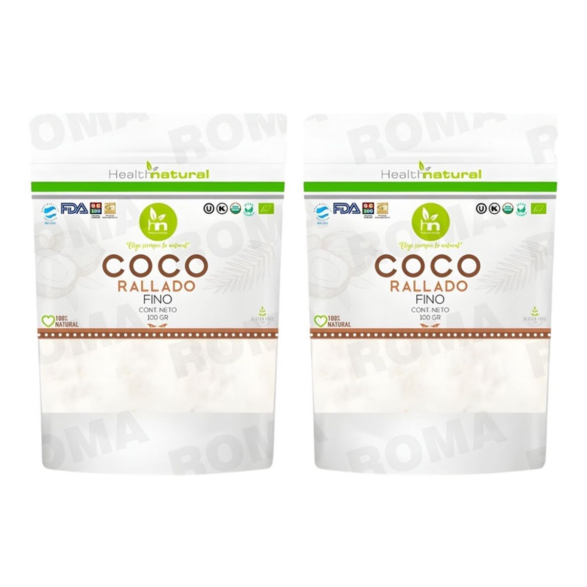 HEALTHNATURAL - PACK 2 COCO RALLADO FINO 100G HEALTHNATURAL