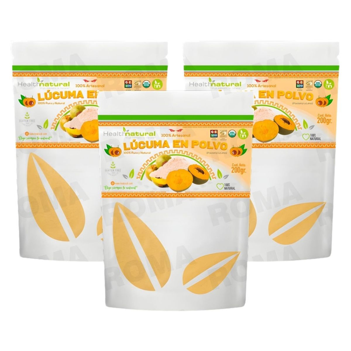 HEALTHNATURAL - PACK 3 LÚCUMA EN POLVO 200G HEALTHNATURAL