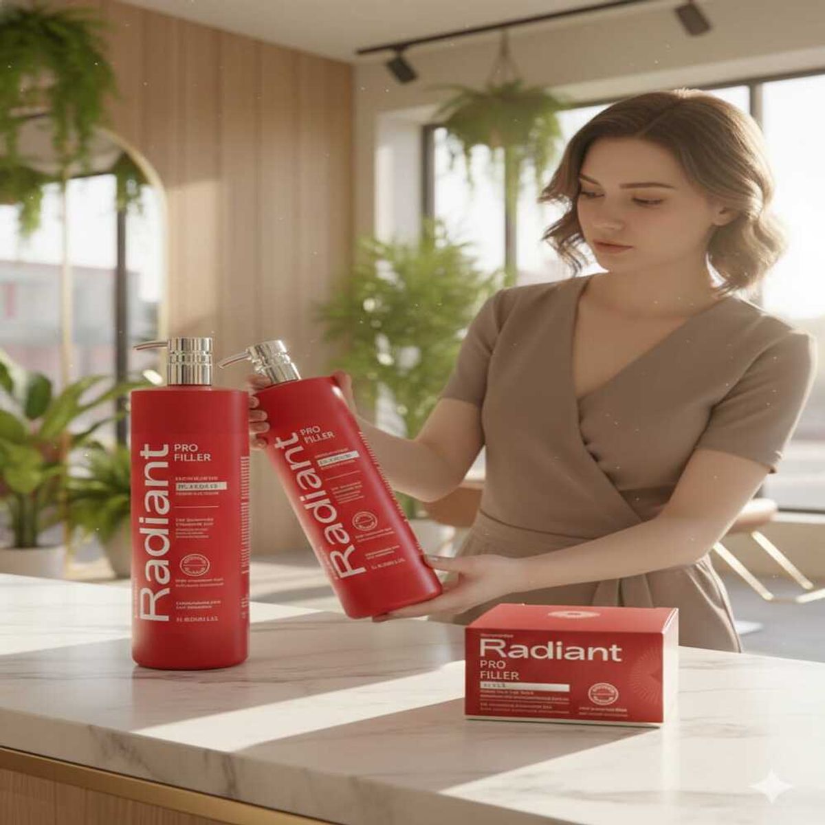 RADIANT - RADIANT  PRO FILLER  Shampoo  1 LT + Acondicionador  + Mask 350gr