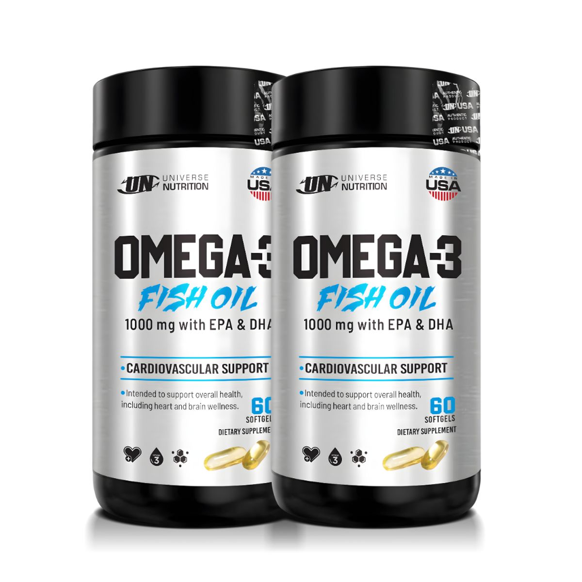 UNIVERSE NUTRITION - PACK X 02 - Omega 3 Universe Nutrition / Fish Oil 1000 mg - 60 cápsulas