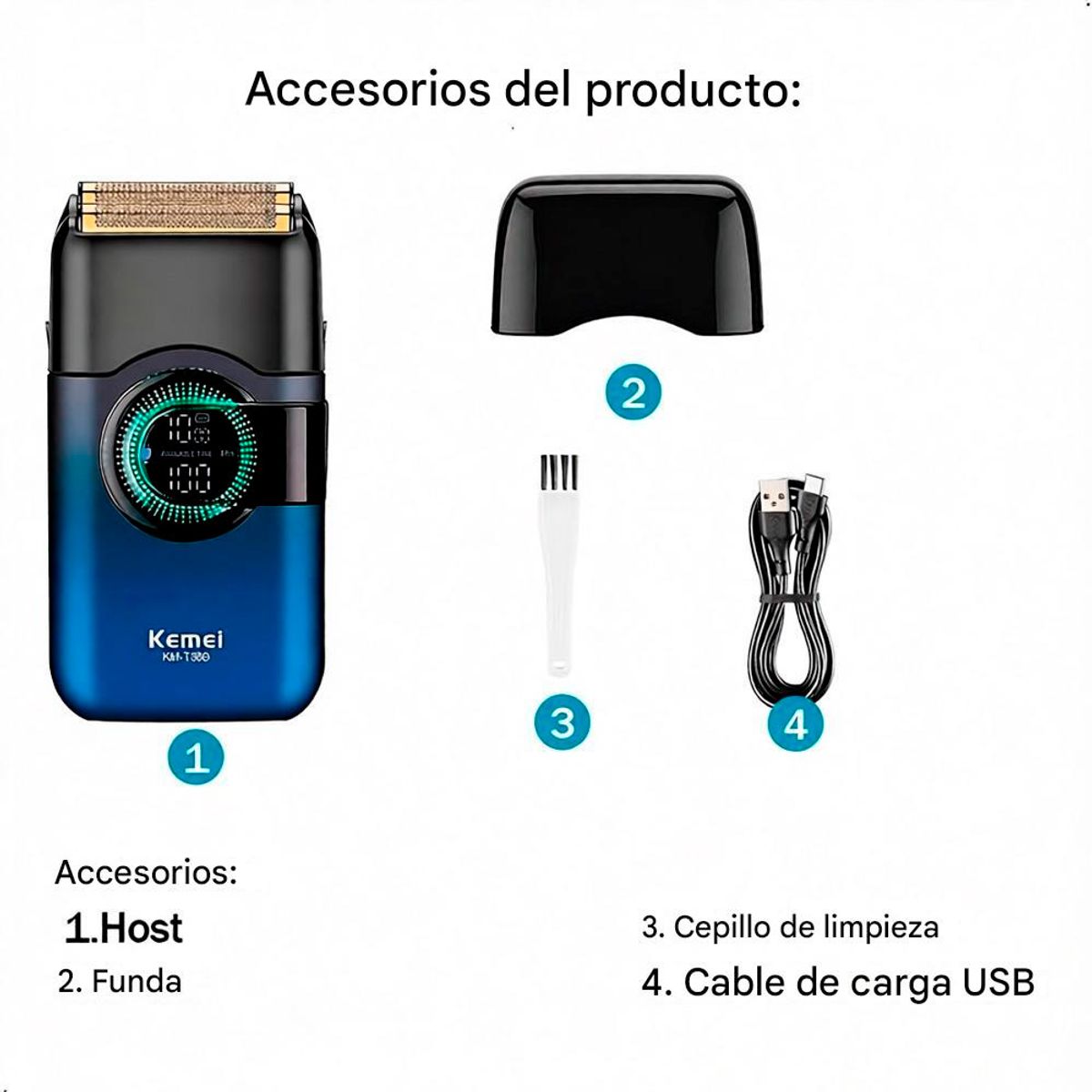 KEMEI - Kemie KM T389 Maquina Cortadora Afeitadora Shaver Pantalla