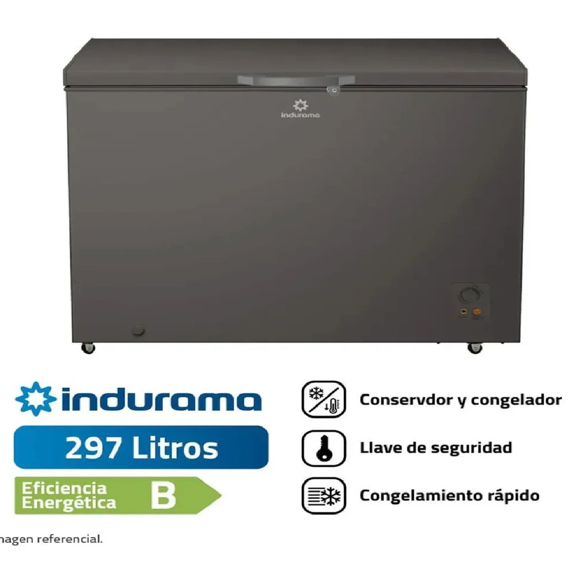 INDURAMA - Congeladora Indurama CI-320DG 297L Defrost  Plomo