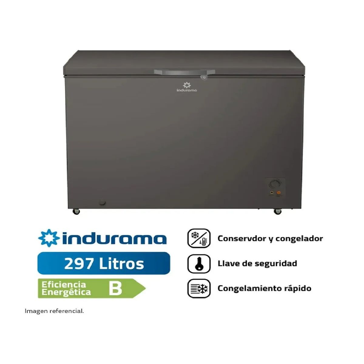 INDURAMA - Congeladora Indurama CI-320DG 297L Defrost  Plomo