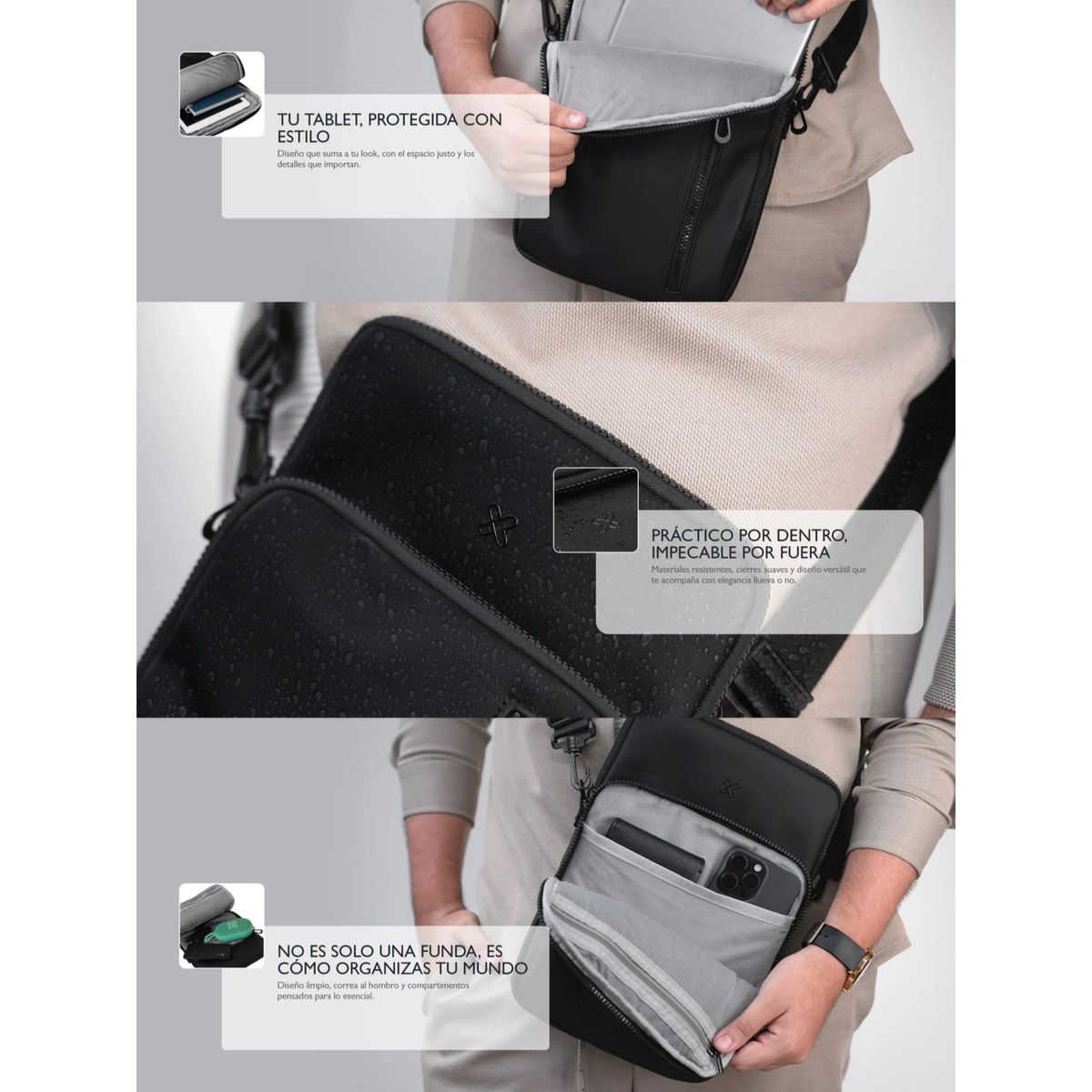 KLIP XTREME - Funda Morral Klip Xtreme Sleeve Sam Tablet 12 in Organizador Cables - KTS-500