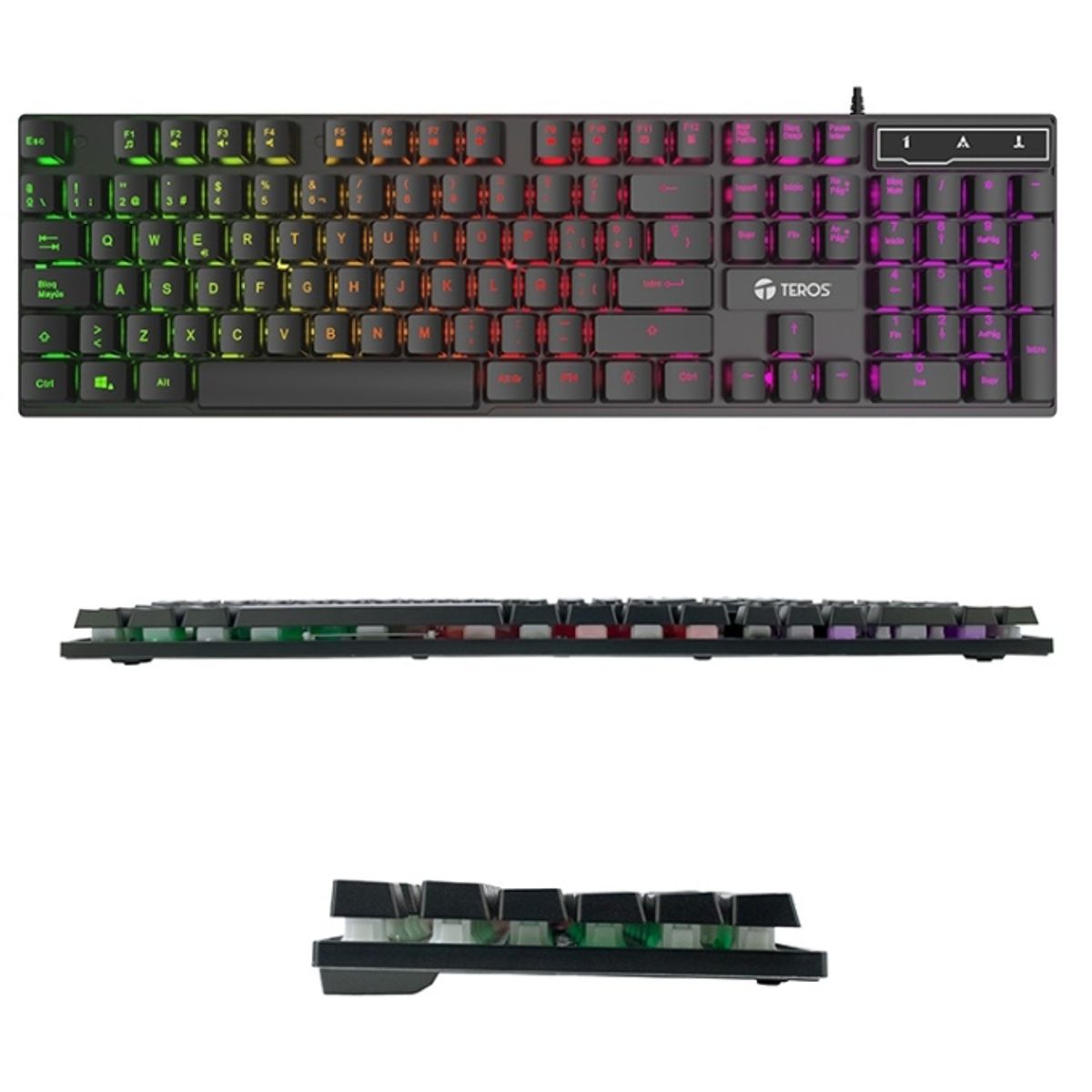 TEROS - TECLADO GAMER TEROS TE-4072G RETROILUMINADO USB