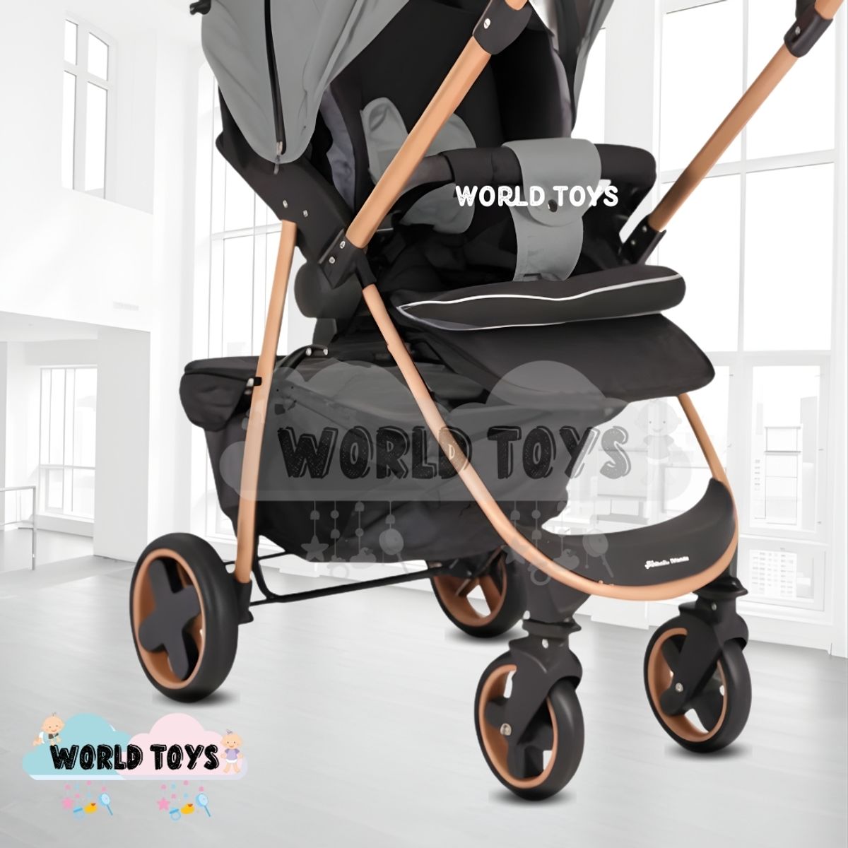 Baby - Coche Cuna Deportivo «SMART PLUS» Mango Reversible Gray