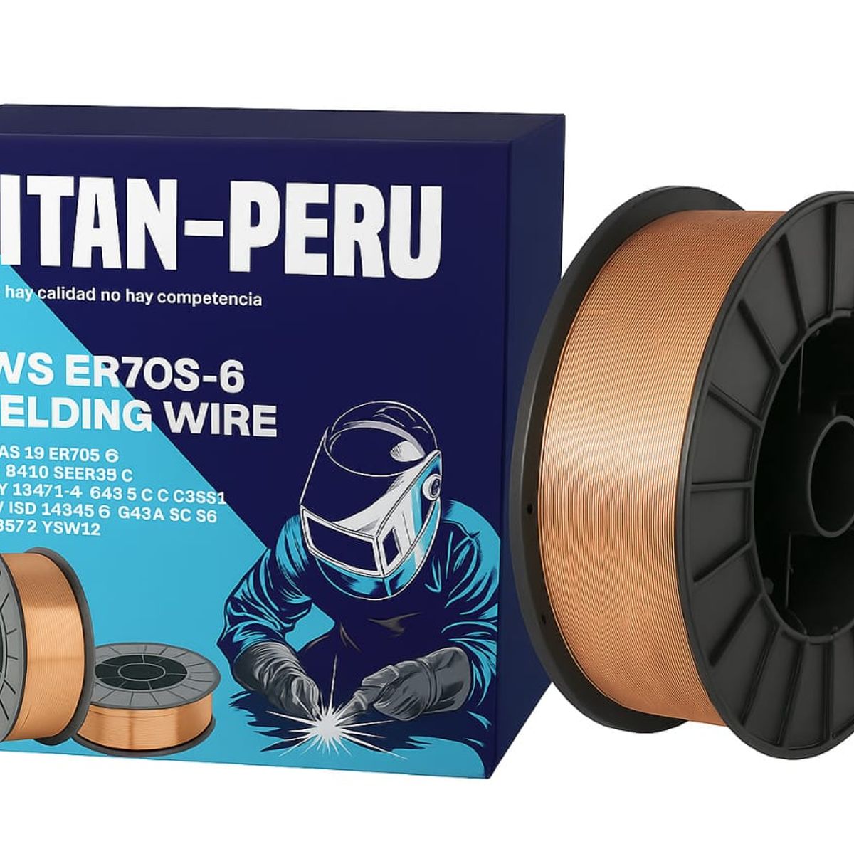 GENERICO - Rollo de Alambre sólido mig 1.0 x 15 kilos TITAN - PERU ER70S-6