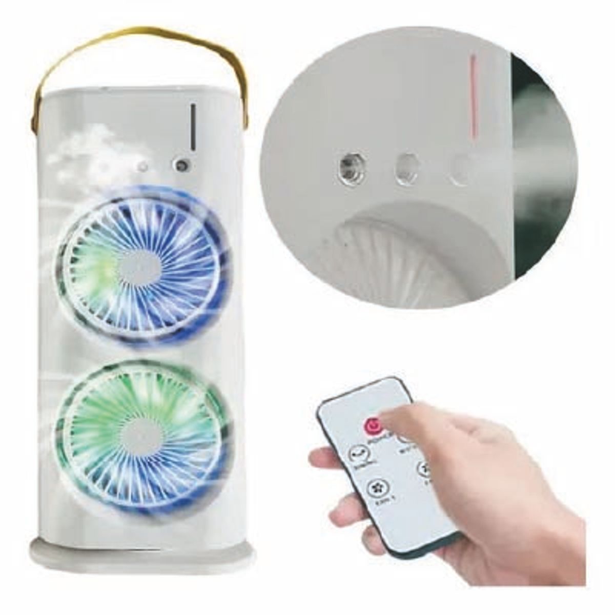 GENERICO - VENTILADOR CON HUMIDIFICADOR DE DOBLE ASPA