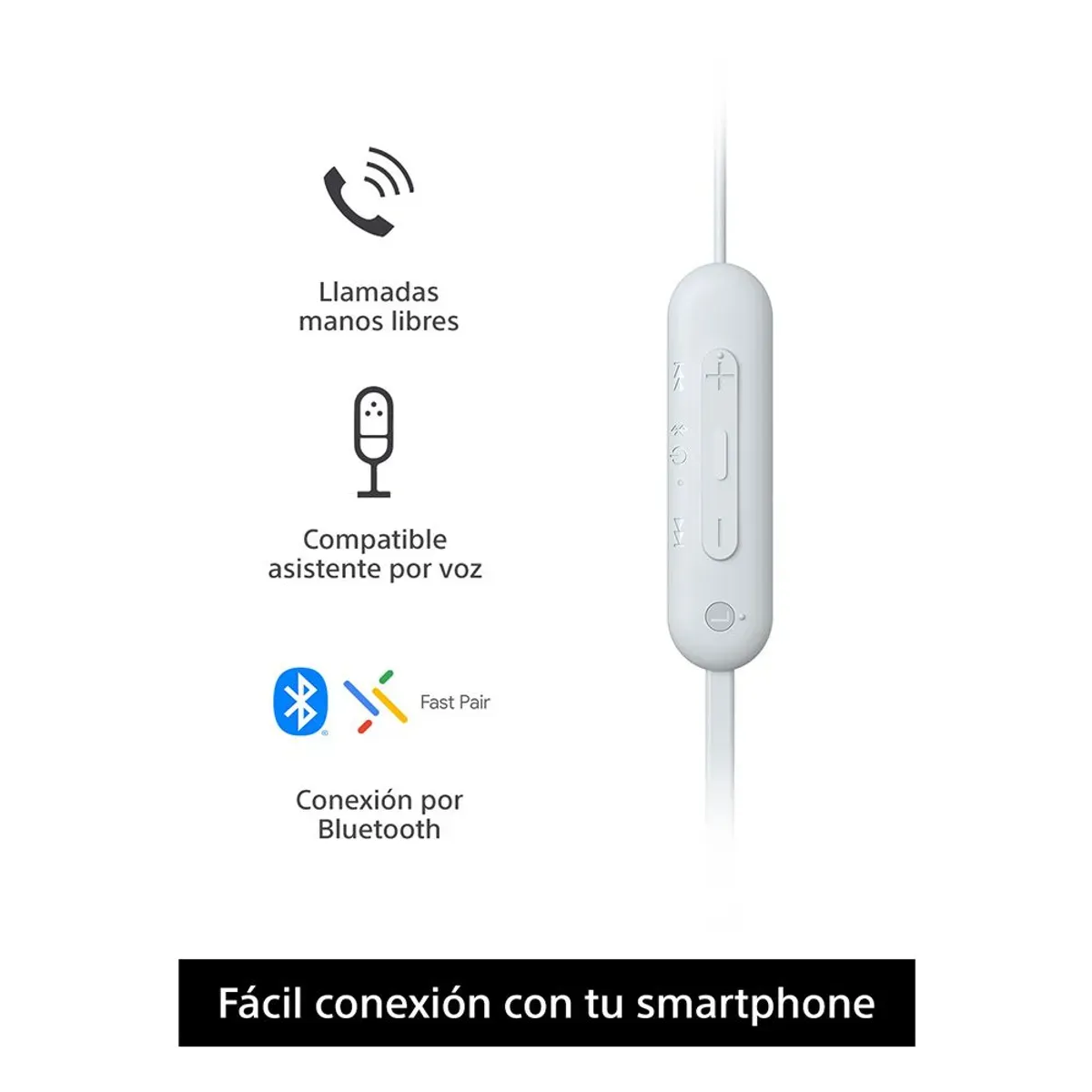 SONY - Audífonos Bluetooth Sony WI-C100 in Ear - Blanco