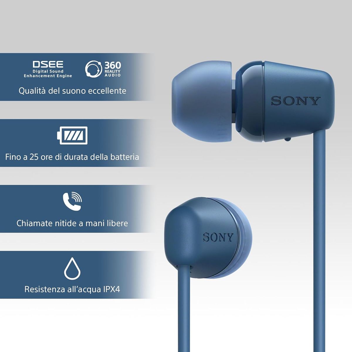 SONY - Audífonos Bluetooth Sony WI-C100 in Ear - Azul