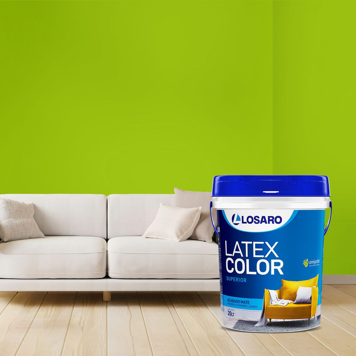 Látex Color LOSARO color Citron x 20 Lt. (5.28 Gl.) LOSARO | falabella.com